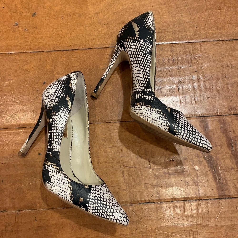 BCBGeneration Black and White Patterned Heels